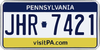 PA license plate JHR7421