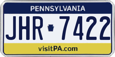 PA license plate JHR7422