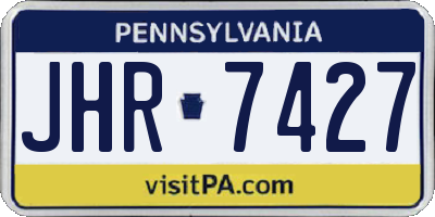 PA license plate JHR7427