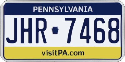 PA license plate JHR7468