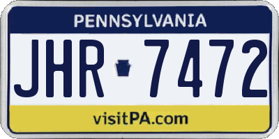PA license plate JHR7472