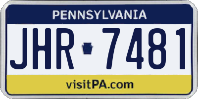 PA license plate JHR7481