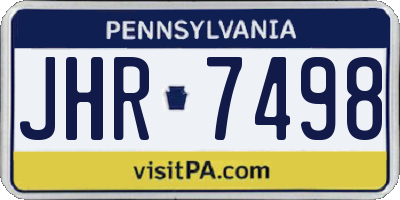 PA license plate JHR7498