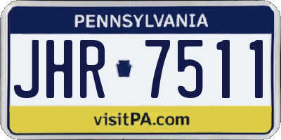 PA license plate JHR7511