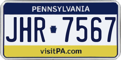 PA license plate JHR7567