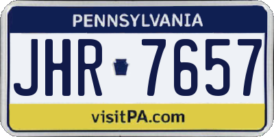 PA license plate JHR7657