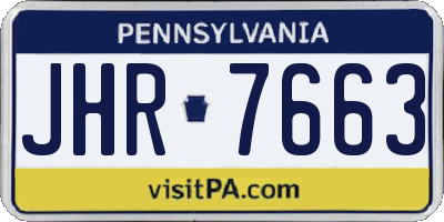 PA license plate JHR7663