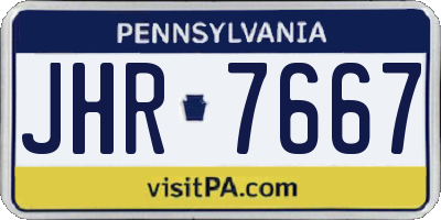 PA license plate JHR7667