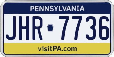 PA license plate JHR7736