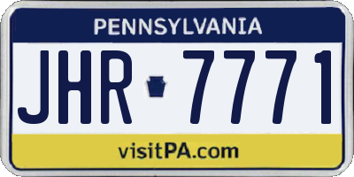 PA license plate JHR7771