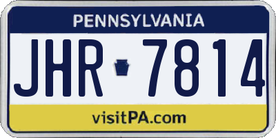 PA license plate JHR7814