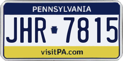 PA license plate JHR7815