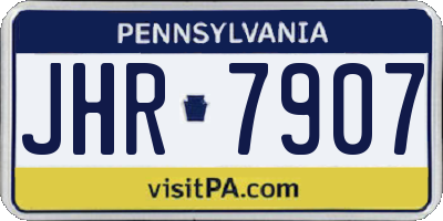 PA license plate JHR7907
