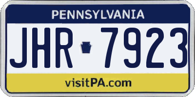 PA license plate JHR7923