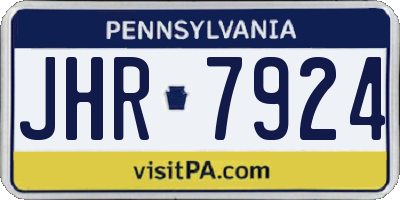 PA license plate JHR7924