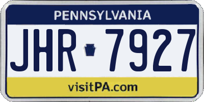PA license plate JHR7927