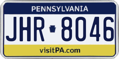 PA license plate JHR8046