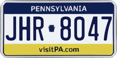 PA license plate JHR8047