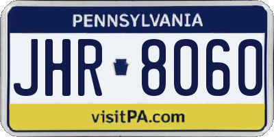 PA license plate JHR8060
