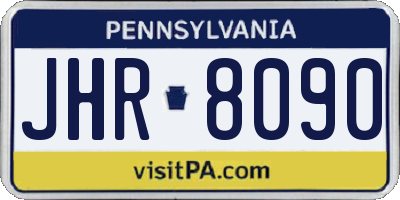 PA license plate JHR8090