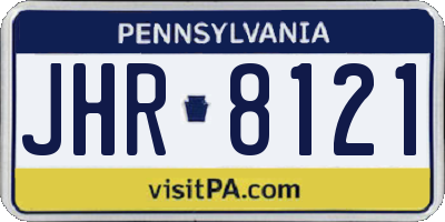 PA license plate JHR8121
