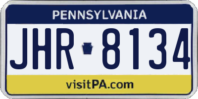 PA license plate JHR8134