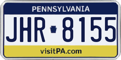 PA license plate JHR8155