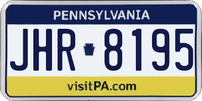 PA license plate JHR8195