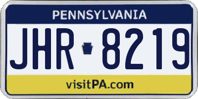 PA license plate JHR8219