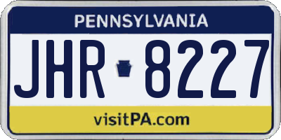 PA license plate JHR8227