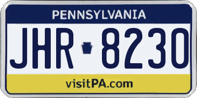 PA license plate JHR8230