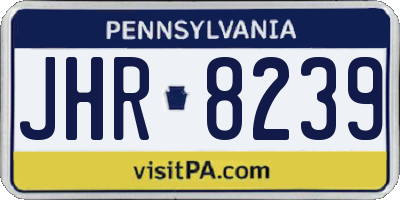 PA license plate JHR8239