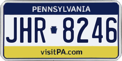 PA license plate JHR8246