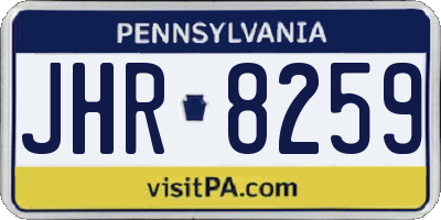 PA license plate JHR8259