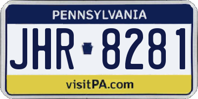 PA license plate JHR8281