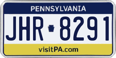 PA license plate JHR8291