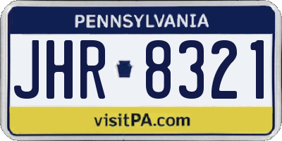 PA license plate JHR8321