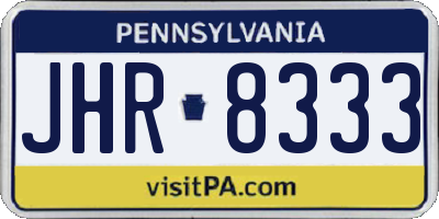 PA license plate JHR8333