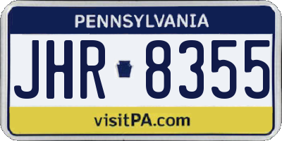PA license plate JHR8355