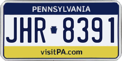 PA license plate JHR8391