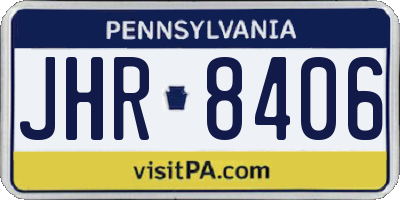 PA license plate JHR8406