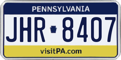 PA license plate JHR8407