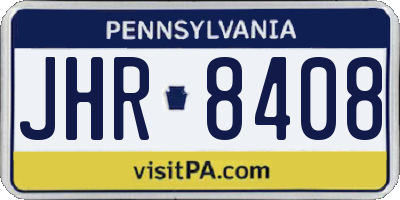 PA license plate JHR8408