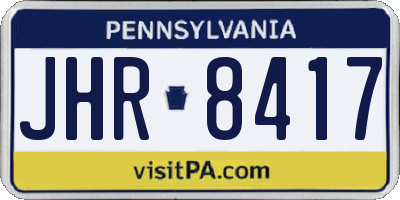 PA license plate JHR8417