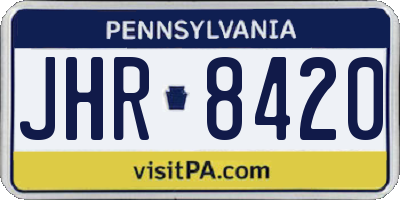 PA license plate JHR8420
