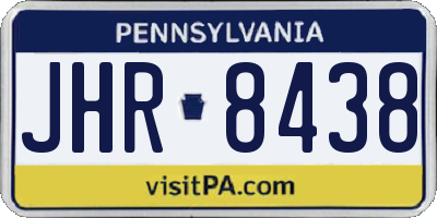 PA license plate JHR8438