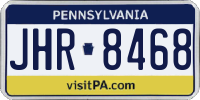 PA license plate JHR8468