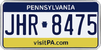 PA license plate JHR8475