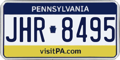 PA license plate JHR8495