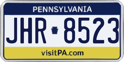 PA license plate JHR8523